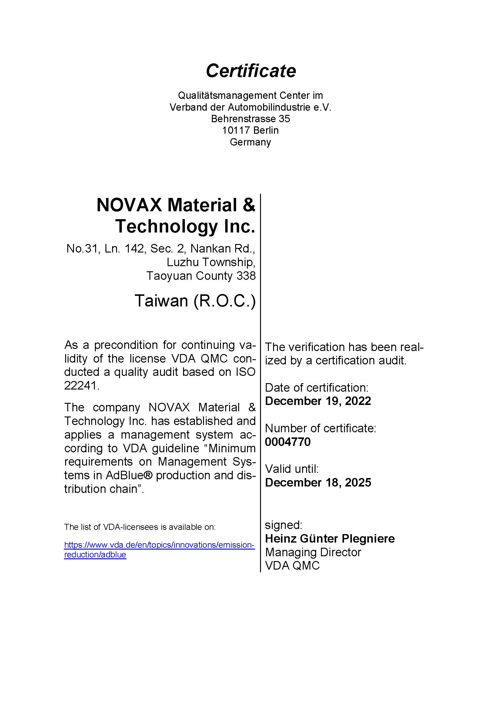 VDA QMC